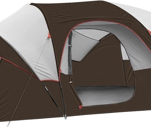 Extra Large Tent 10-12-14 Person(Style-B),Family Cabin Tents,2 Rooms,3 Doors and 3 Windows with Mesh,Straight Wall,Waterproof,Double Layer,Big Tent for Outdoor,Picnic,Camping,Family Gathering