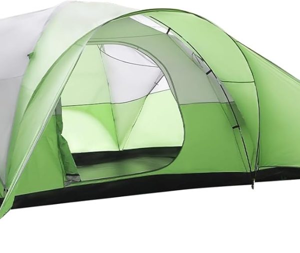 Extra Large Tent 10-12-14 Person(Style-B),Family Cabin Tents,2 Rooms,3 Doors and 3 Windows with Mesh,Straight Wall,Waterproof,Double Layer,Big Tent for Outdoor,Picnic,Camping,Family Gathering