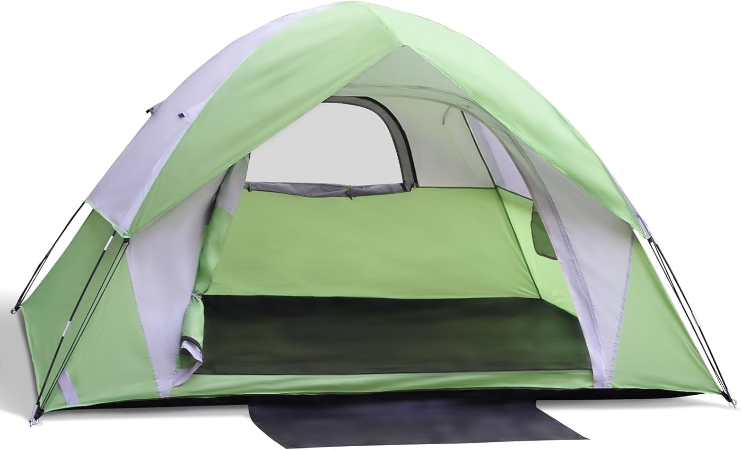 5 Person Camping Tent, Portable Backpacking Tent with Removable Rainfly, Floor Mat, 3 Mesh Walls & Zippered Doors, Carrying Bag, Family Dome Tent for Camping, Hiking, Traveling, Picnic