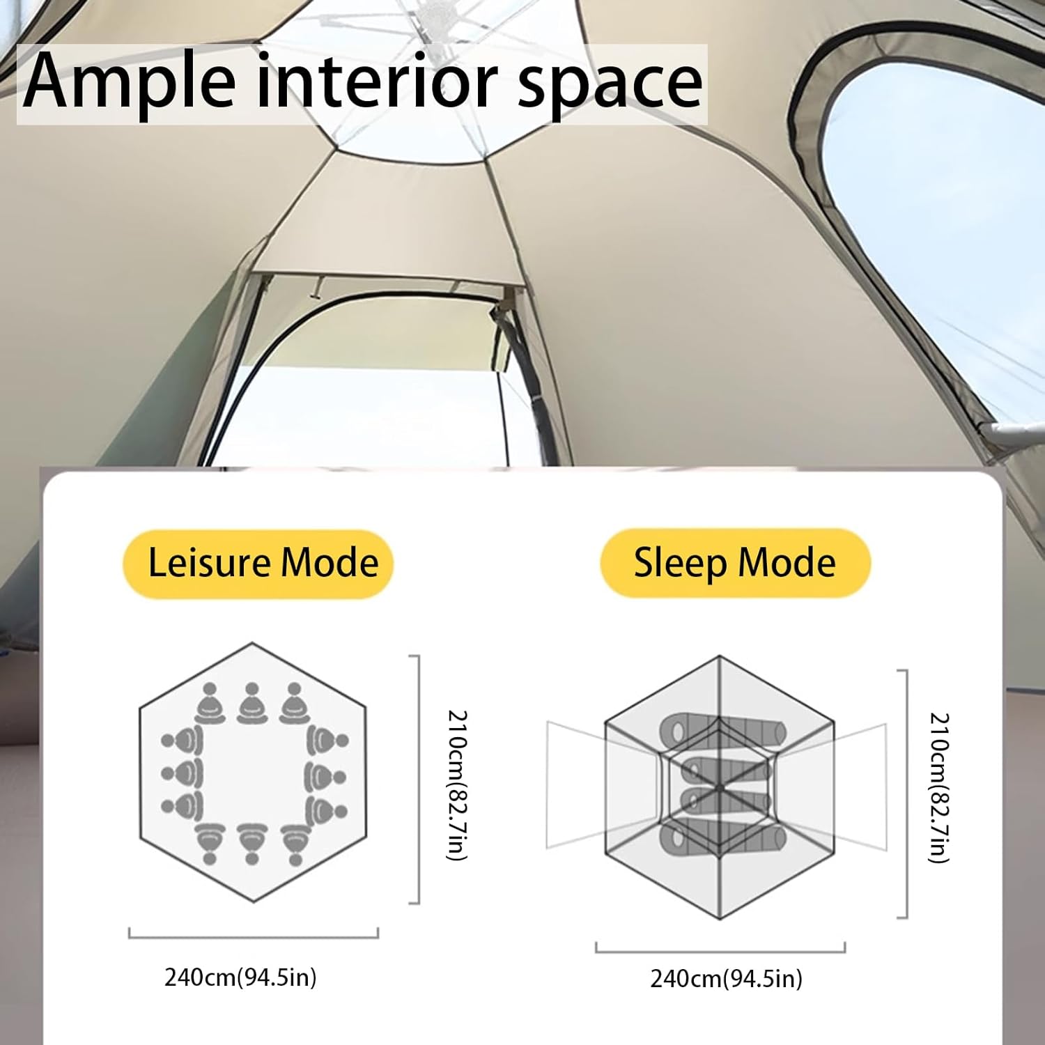 Teepee Tent Outdoor 1 Man Tent Hot Tent, Cotton Tent, Teepee Tent, Camping Tent, 1 Person Tent, Polycotton/Canvas - Image 2