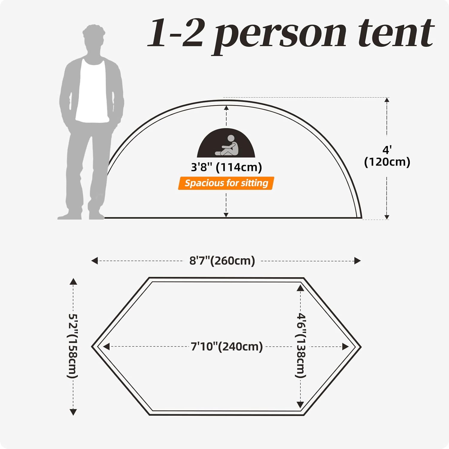 1 for 1 Person Tent with Storage Case, Compact Storage - Image 2