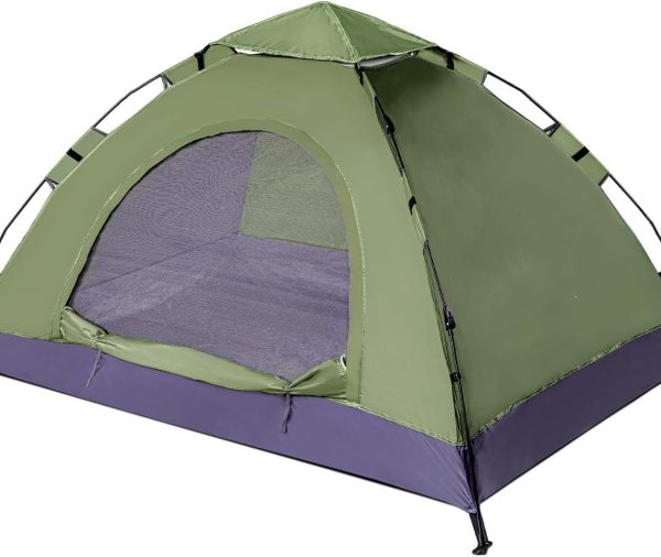 10 Person Camping Tent - Portable Easy Set Up Family Tent for Camp, Windproof Fabric Dome Tent Outdoor for Hiking, Backpacking, Traveling-14'x11'x74in(H)