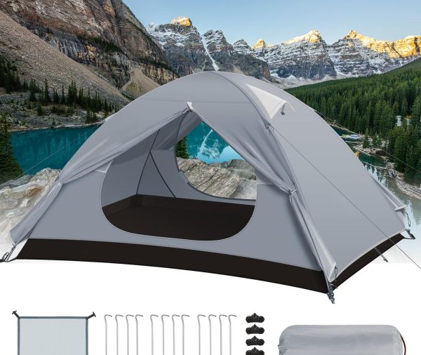 Ultralight Tent 3-Season Backpacking Tent for 1-Person or 2-Person Camping, Trekking, Kayaking, Climbing, Hiking
