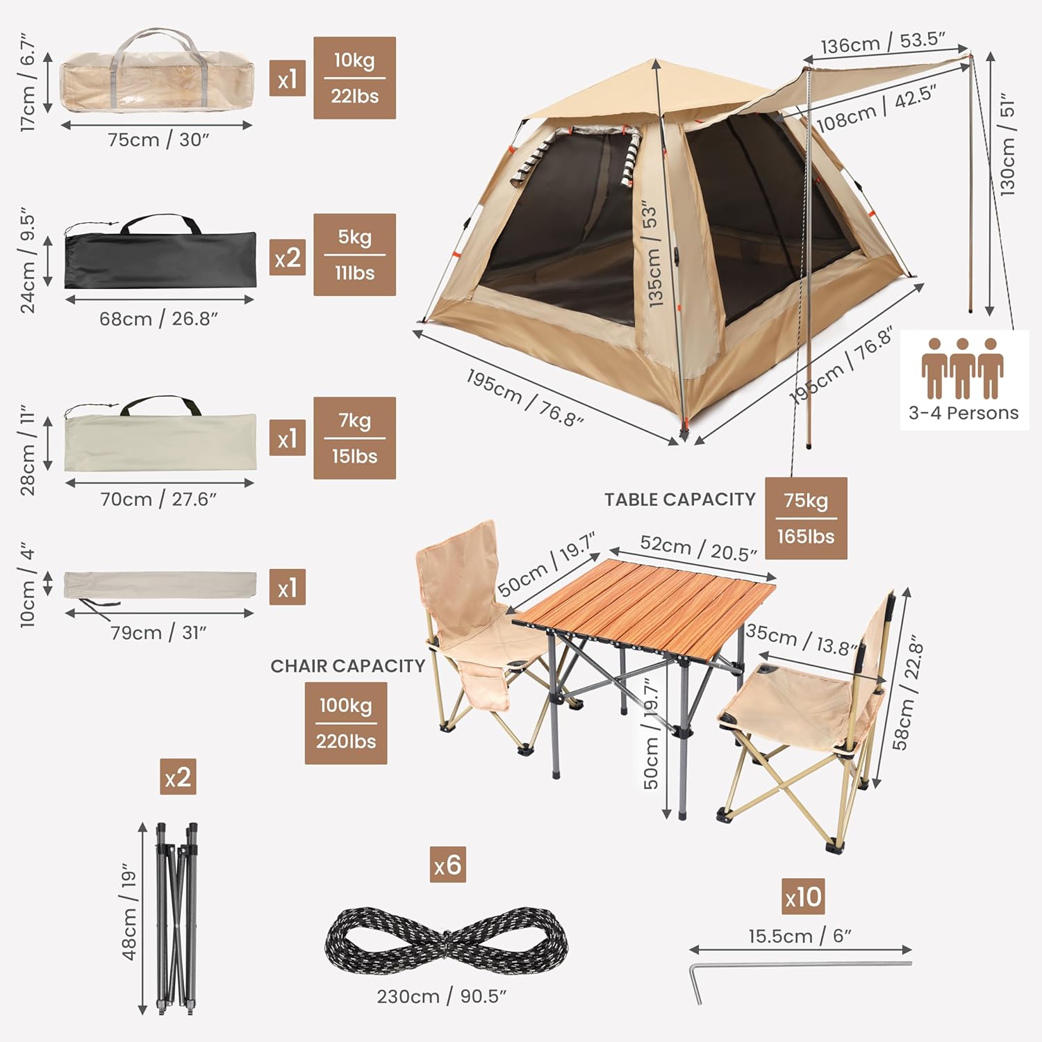 210D Oxford 10' x 10' Pop Up Canopy Tent with Netting, Instant Screen Room House, Tents for Parties, Height Adjustable, with Carry Bag, for Outdoor, Garden, Patio - Image 2