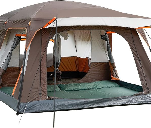 Camping Tent,2-4 Person Instant Cabin Tent, Waterproof Easy Setup Pop Up House Tents for Camping, Family Camp Tent with Large Vestibule & Double Layer